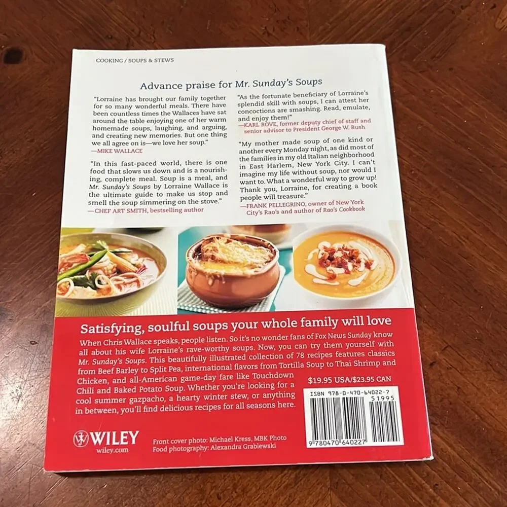 Mr. Sunday’s Soups Cookbook Soft cover Chris Wallace